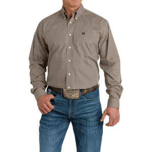 Cinch Men's Brown Print Button Down Shirt