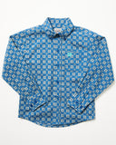 Cinch Toddler Boys' Geo Print Long Sleeve Button-Down Western Shirt