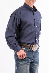 CINCH - MENS SOLID NAVY WESTERN BUTTON-DOWN SHIRT #MTW1104667