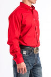 CINCH - MENS SOLID RED BUTTON-DOWN WESTERN SHIRT #