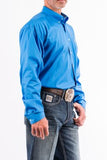 CINCH - MENS SOLID BLUE BUTTON-DOWN WESTERN SHIRT #MTW1103799