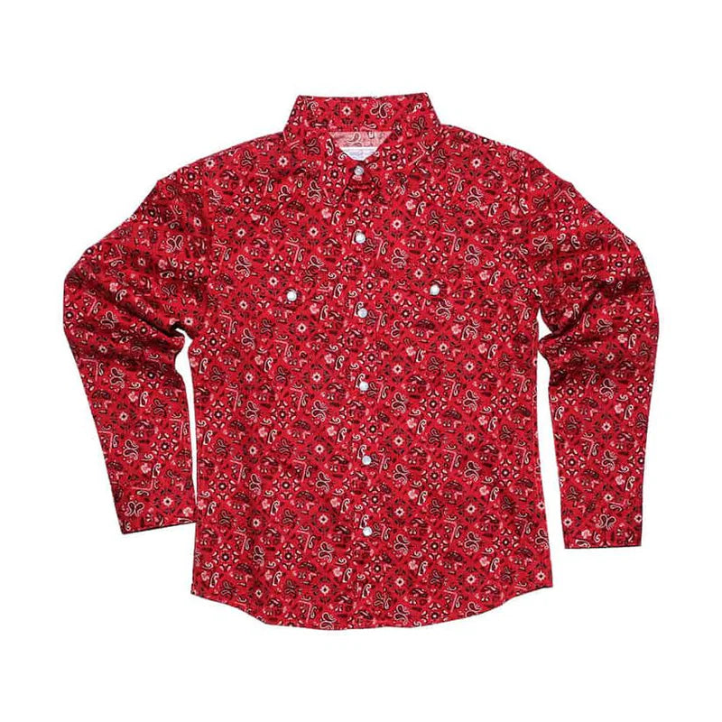 Panhandle Slim Red Bandana Print Long Sleeve Shirt for Girls– Circle H  Western Store