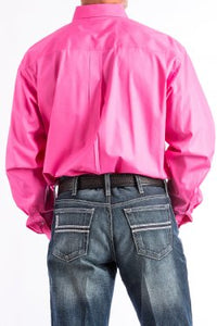 CINCH - MENS SOLID PINK BUTTON-DOWN WESTERN SHIRT #MTW1103320