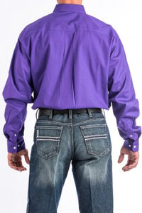 CINCH - MENS SOLID PURPLE BUTTON-DOWN WESTERN SHIRT MTW1103802