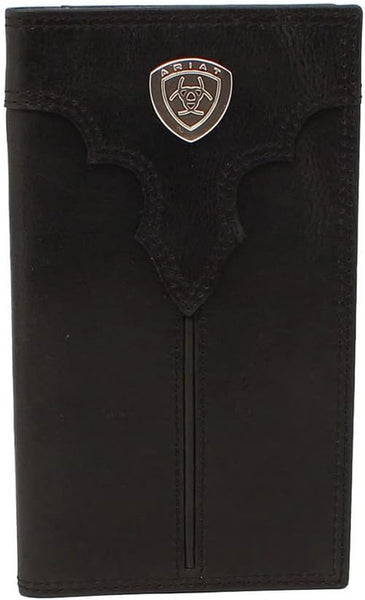 Ariat Men's Rodeo Wallet A3549701 - Black Leather Center Bump Shield ...
