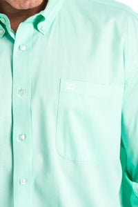 CINCH - MENS SOLID MINT GREEN BUTTON-DOWN WESTERN SHIRT #MTW1104237