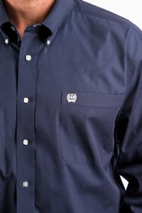 CINCH - MENS SOLID NAVY WESTERN BUTTON-DOWN SHIRT #MTW1104667