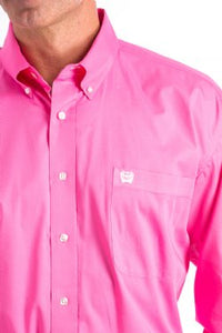 CINCH - MENS SOLID PINK BUTTON-DOWN WESTERN SHIRT #MTW1103320