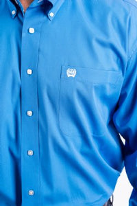 CINCH - MENS SOLID BLUE BUTTON-DOWN WESTERN SHIRT #MTW1103799