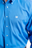 CINCH - MENS SOLID BLUE BUTTON-DOWN WESTERN SHIRT #MTW1103799