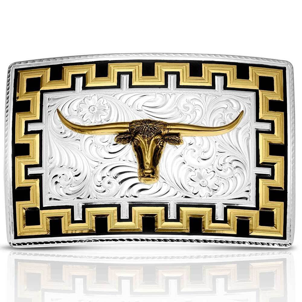 Montana Silversmiths Gold and Silver Longhorn Belt Buckle Montana Silversmiths Class Act Two Tone Belt Buckle with  main image 2