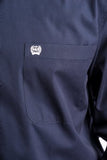 CINCH - MENS SOLID NAVY WESTERN BUTTON-DOWN SHIRT #MTW1104667