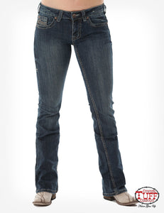 COWGIRL TUFF - Women's Original Don't Fence Me In Dark Wash Jeans #JDARKW