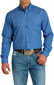 Cinch - Men's Royal Blue Print Modern Fit Shirt