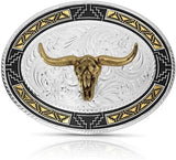 Montana Silversmiths Southwest Edge Buckle With Longhorn Skull