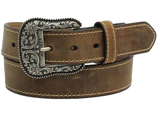 A1523402 Ariat Women's Heavy Stitched Edge Belt Brown
