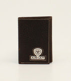 Ariat Men’s Trifold Logo Brown Leather Wallet, A35468282