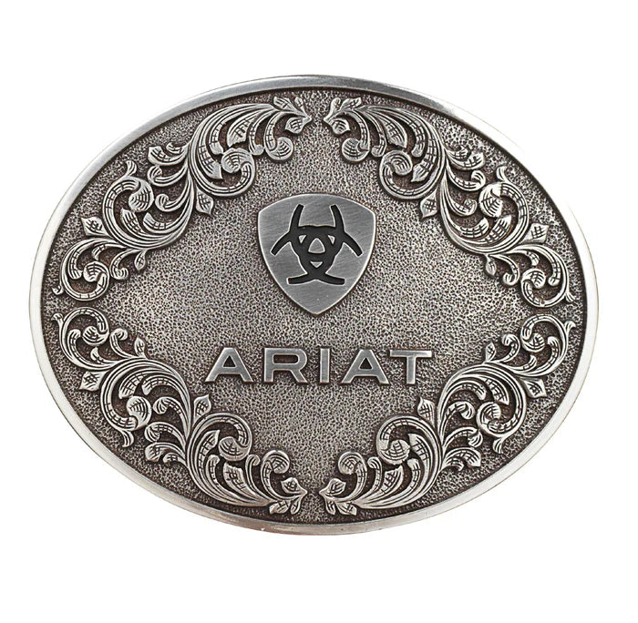 ARIAT Men's Belt Buckle Oval Smooth Edge Scroll