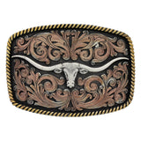 Tri-Color Texas Longhorn Attitude Buckle