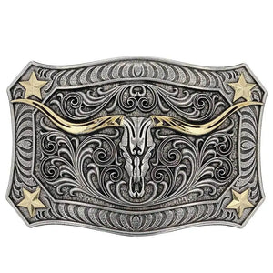 Longhorn Crest Filigree Attitude Belt Buckle