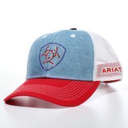 Ariat Women's Crystal Logo Denim Trucker Cap - Blue