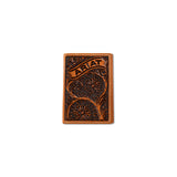 Ariat Mens Trifold Style Wallet Floral Ariat Banner Tan