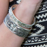 Montana Silversmiths Antiqued Montana Classic Engraved Narrow Cuff Bracelet - Women's Western Jewelry
