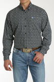 Cinch - Black Geometric Print Long Sleeve Shirt