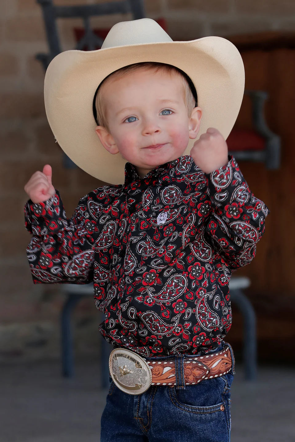 Cinch Black & Red Paisley Infant/Toddler Shirt