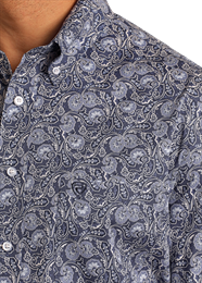 Rock&Roll Paisley Printed Long Sleeve Shirt Button Down