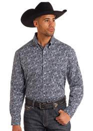 Rock&Roll Paisley Printed Long Sleeve Shirt Button Down