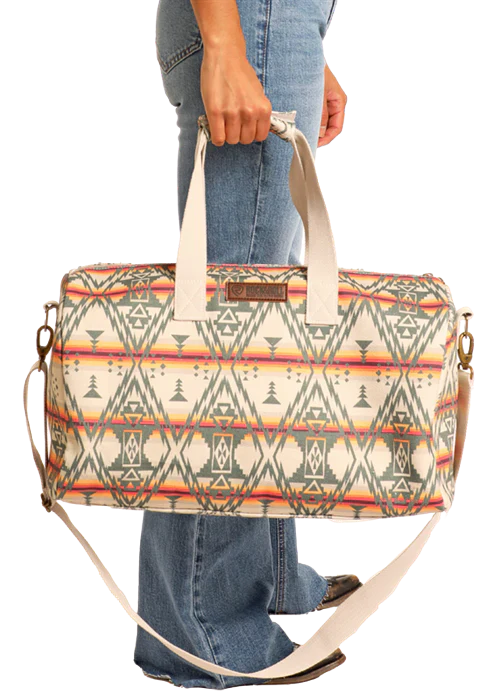 Rock & Roll Denim Aztec Print Duffle Bag