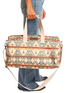 Rock & Roll Denim Aztec Print Duffle Bag