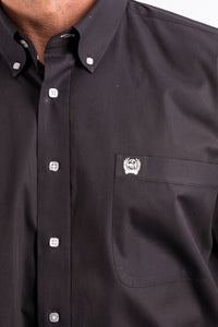 CINCH - MENS SOLID BLACK BUTTON-DOWN WESTERN SHIRT #MT10320083