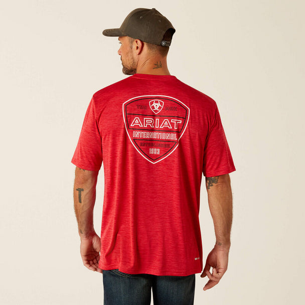 ARIAT CHARGER CRESTLINE CHILLIE RED - MENS TEE