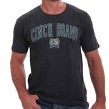 Cinch Men's Heathered Black Logo Tee showcasing classic Cinch logo and modern style.