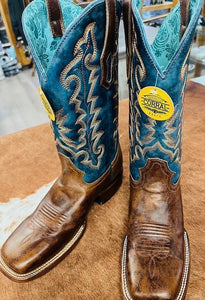 CORRAL - Womens Teal Square Toe Western Boot A4668