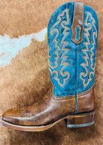 CORRAL - Womens Teal Square Toe Western Boot A4668