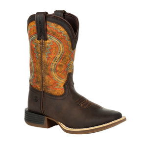 DURANGO - Kid's Kids Dark Bay/Burnt Orange Leather Lil Rebel Pro Cowboy Boot