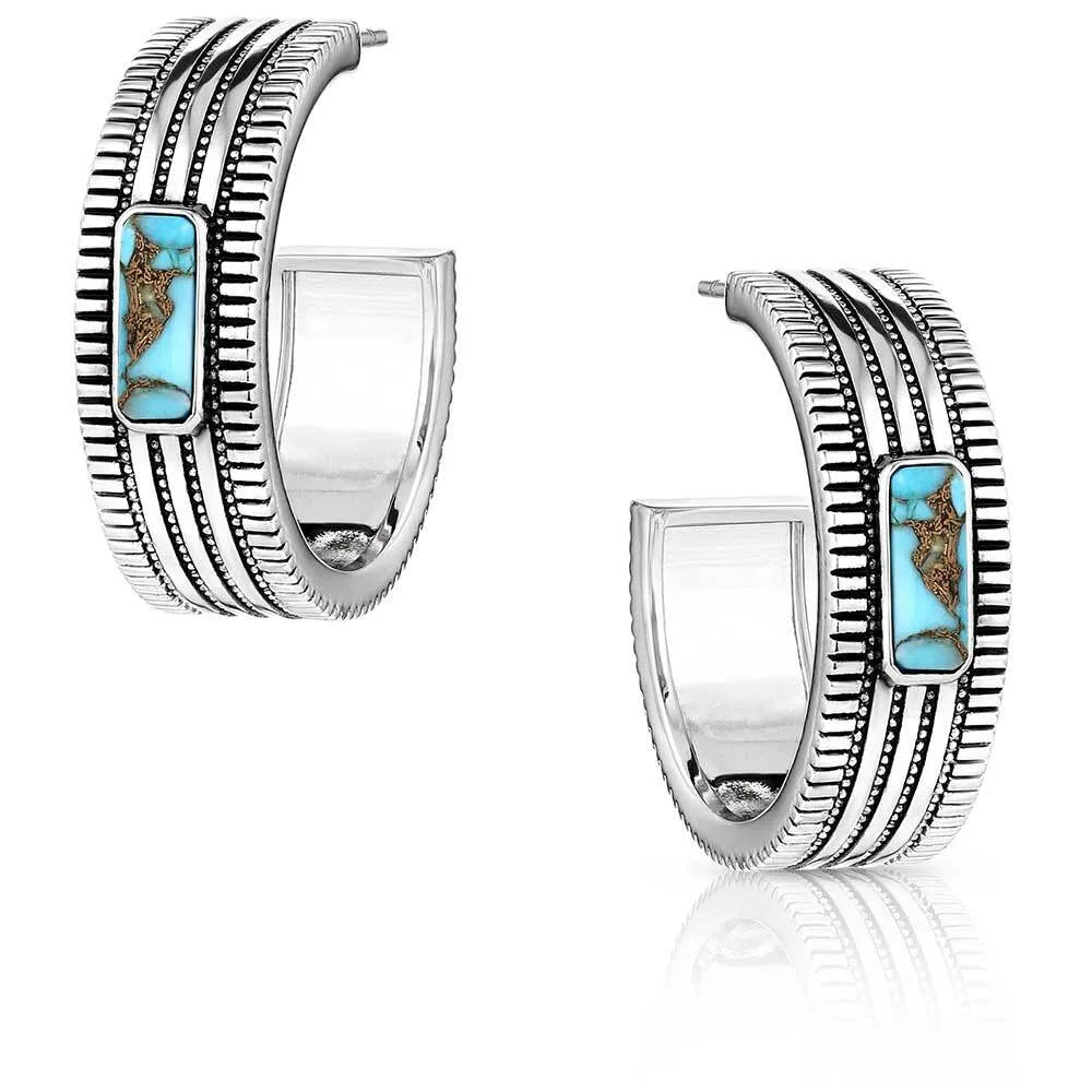 Turquoise Sky Hoop Earrings