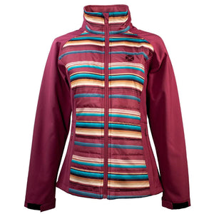 Ladies Softshell Jacket Pink/Turquoise Stripes