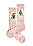 Lucky Chuck Fringe Bucking Dusty Pink Socks