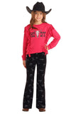 Rock&Roll Howdy Hot Pink Fringe Sweater