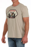 Mens Cinch Khaki Buckin' Horse Tee