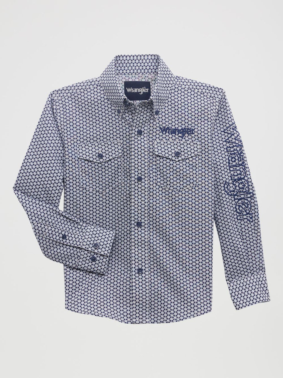 WRANGLER LOGO BLUE GEOMETRIC PRINT