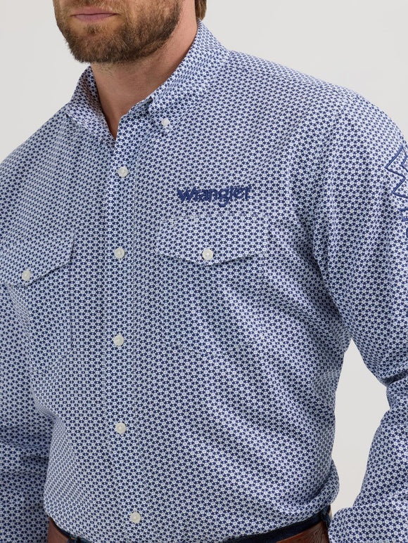 WRANGLER LOGO NAVY HONEYCOMB PRINT