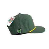 Lucky Chuck Gulf Green Trio Patch Performance Hat with Rope - Vented Golf Cap