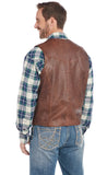 Cripple Creek Men's Button Front Lamb Vest - Dark Chocolate Brown