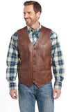 Cripple Creek Men's Button Front Lamb Vest - Dark Chocolate Brown