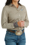 CINCH - Women's Button Down Cream Print